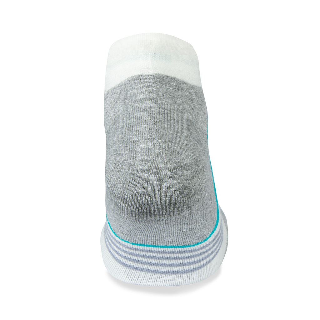Unisex Jogology socks. Medium cushion. Now show. White. Rear view.