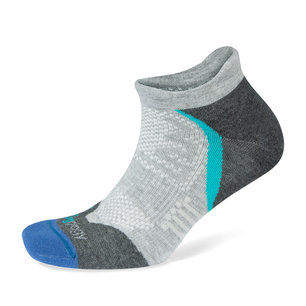 Unisex Jogology socks. Medium cushion. Now show. Charcoal. Lateral view.