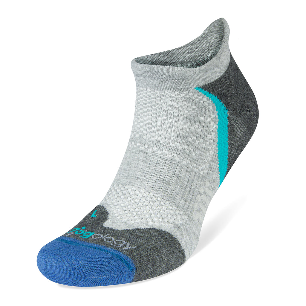 Unisex Jogology socks. Medium cushion. Now show. Charcoal. Front/Lateral view.