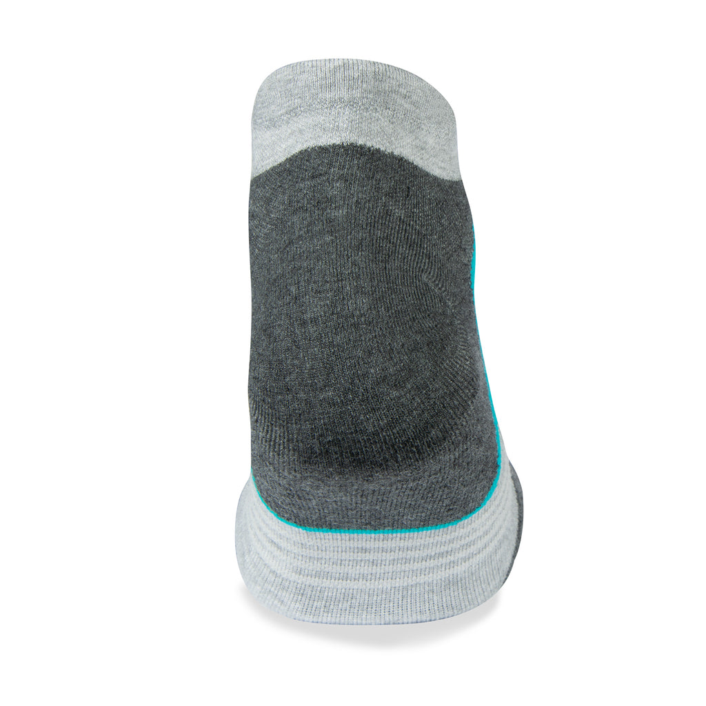 Unisex Jogology socks. Medium cushion. Now show. Charcoal. Rear view.