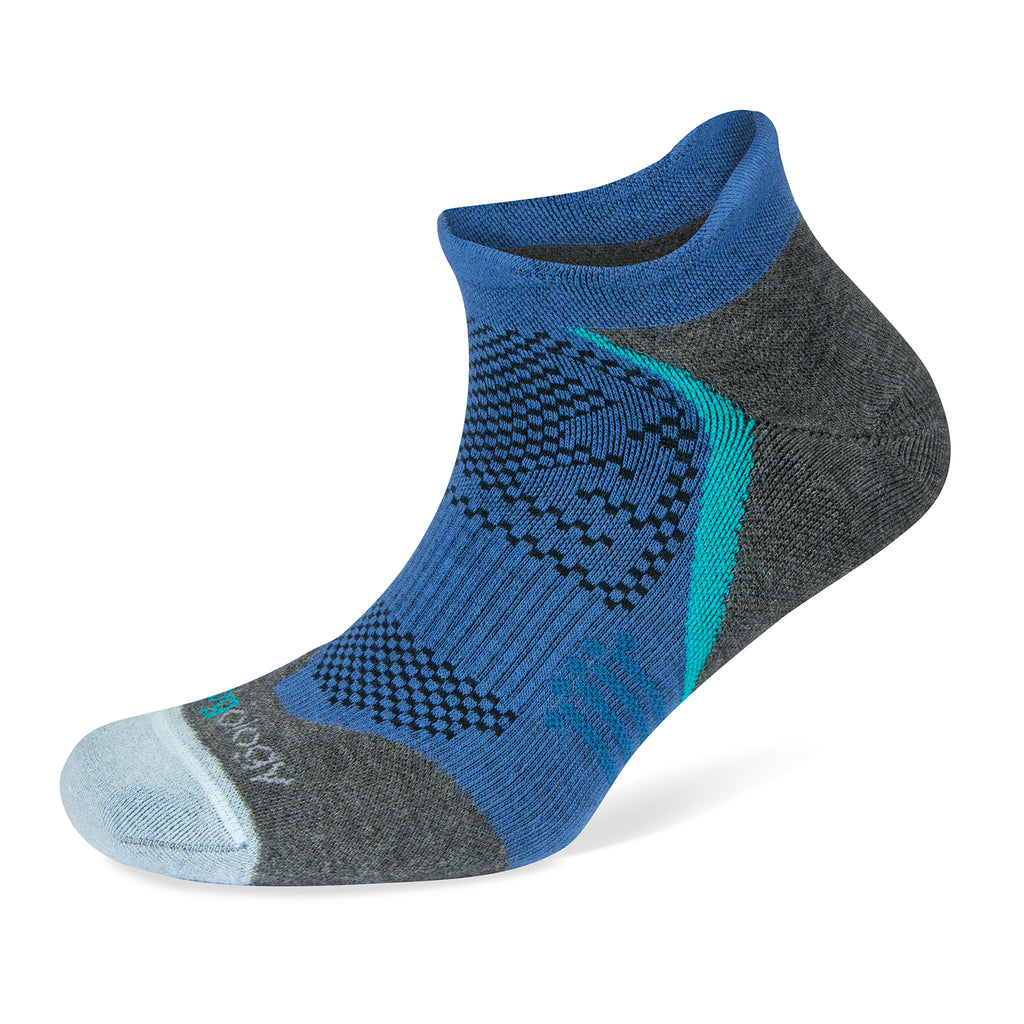 Unisex Jogology socks. Medium cushion. Now show. Blue. Lateral view.