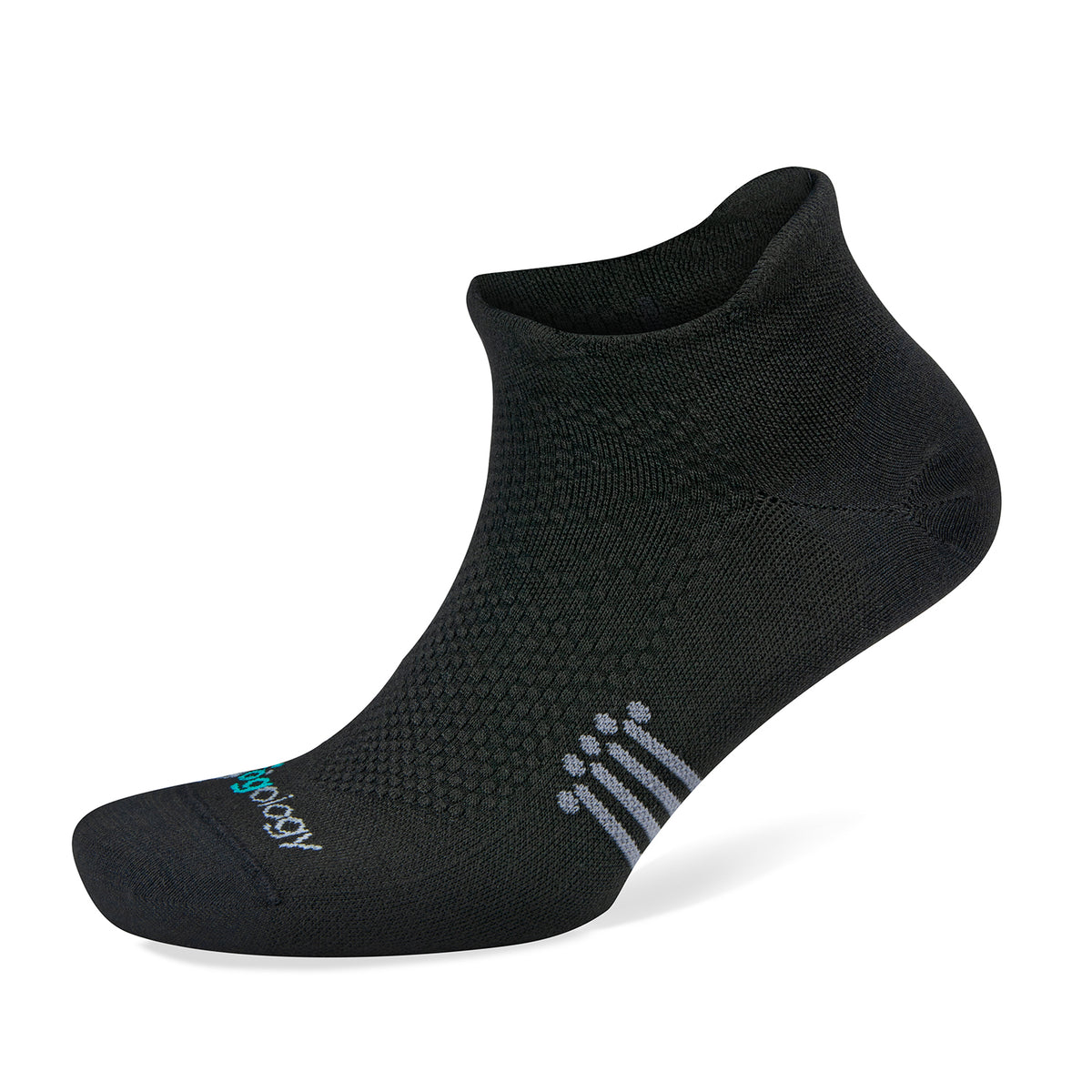 Unisex Jogology socks. Low cushion. No show. Black. Lateral view.