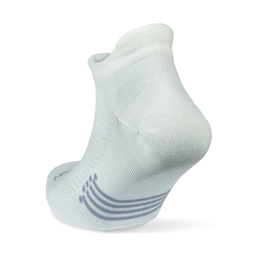 Unisex Jogology socks. Low cushion. Now show. White. Rear/Lateral view.