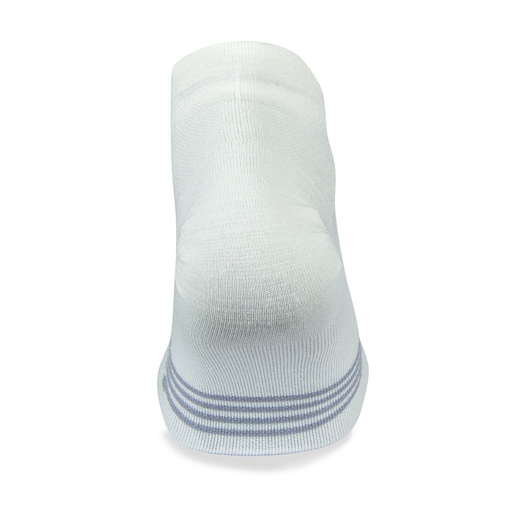 Unisex Jogology socks. Low cushion. Now show. White. Rear view.