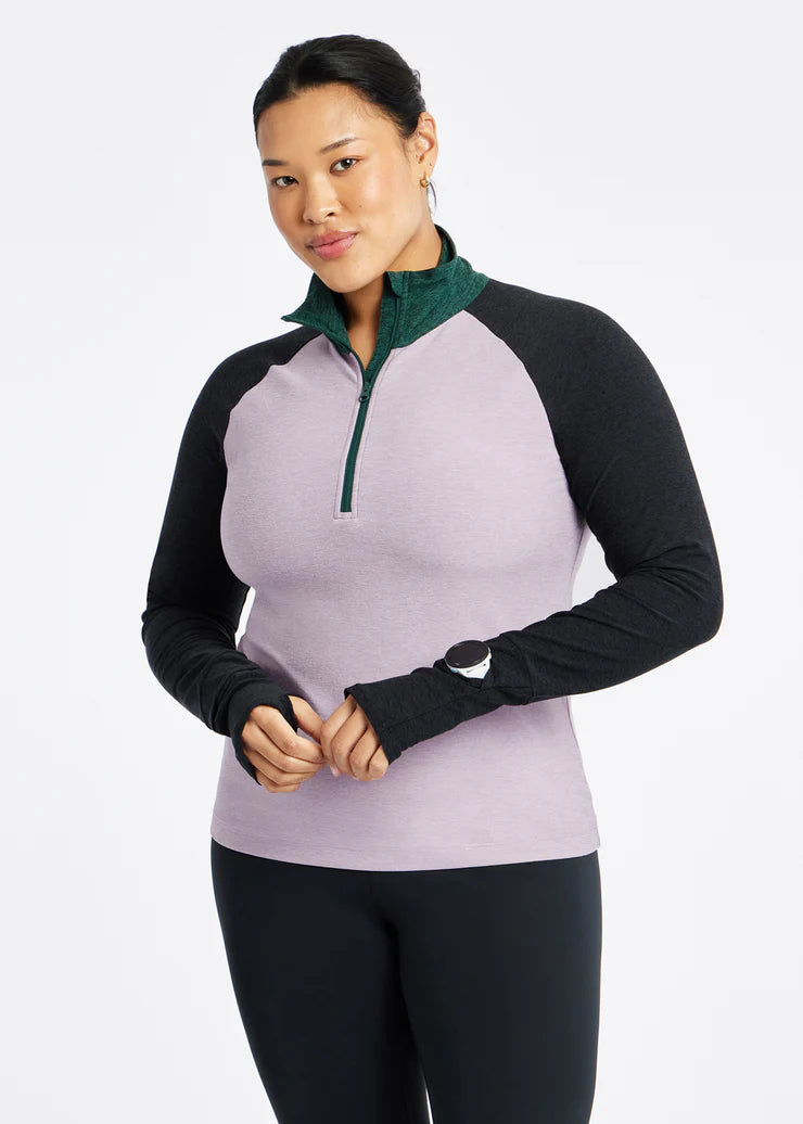 Oiselle Lux Half Zip. Lavender.