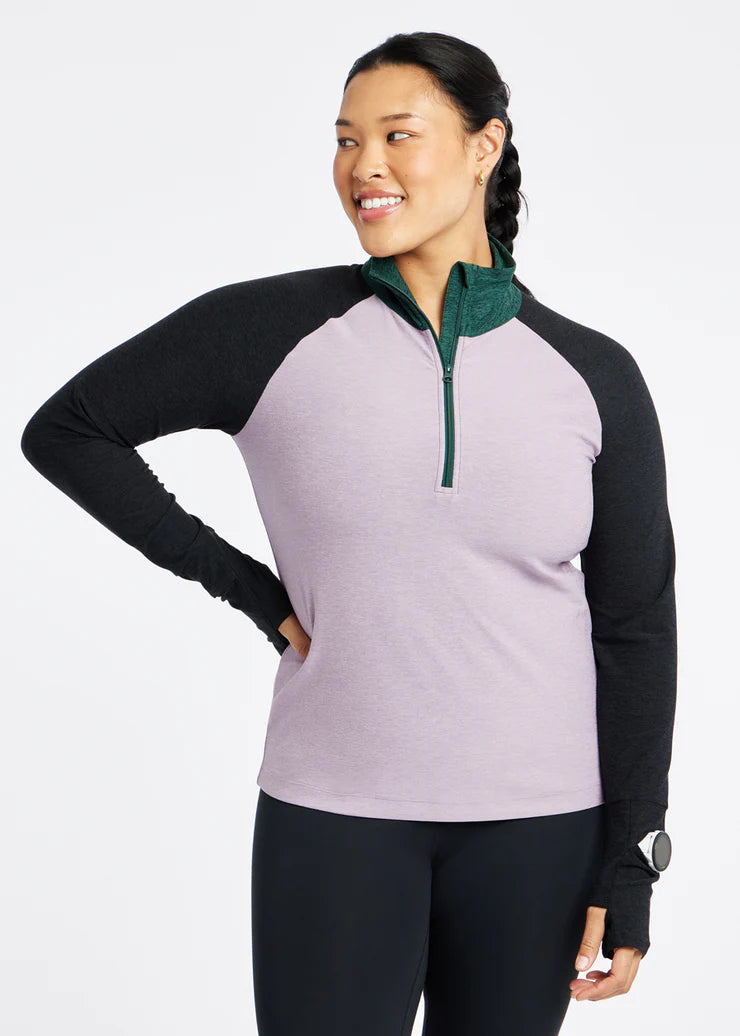 Oiselle Lux Half Zip. Lavender.