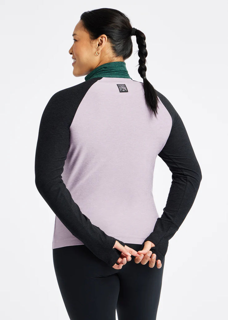 Oiselle Lux Half Zip. Lavender.