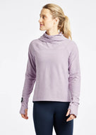 Women's Oiselle Lux Highline Hoodie in Dusty Lavender, front view