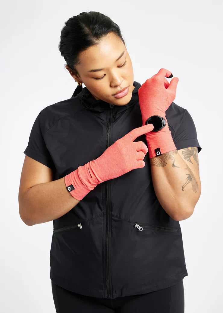 Women's Oiselle Lux Watch Window Gloves in Alpenglow, alternate view