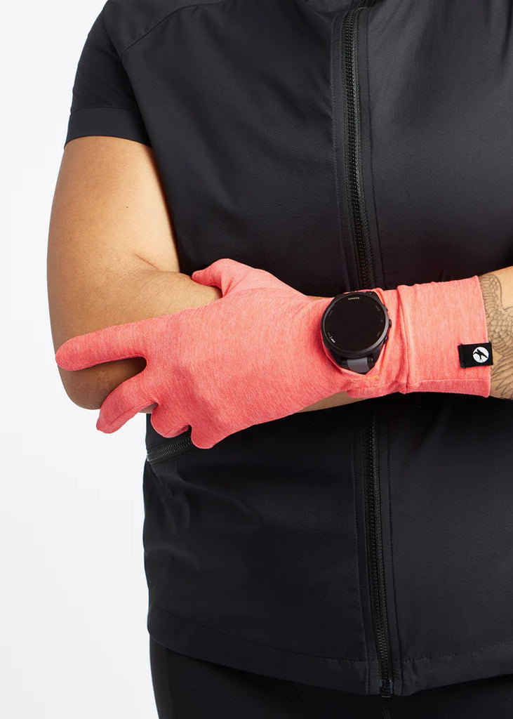 Oiselle Lux Watch Window Glove. Alpenglow.