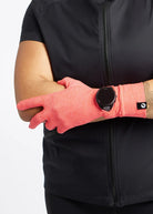 Women's Oiselle Lux Watch Window Gloves in Alpenglow, detail view