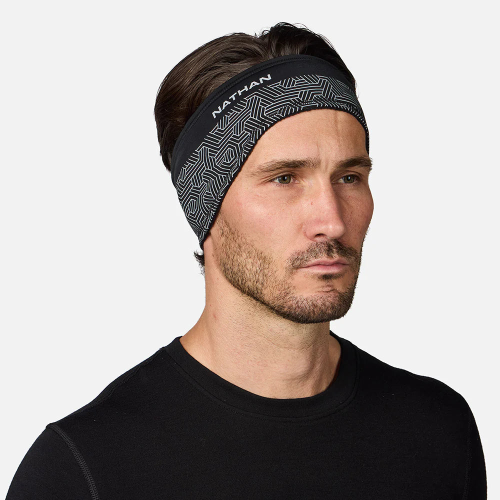 Nathan Hypernight Reflective Headband. Black/Hex.