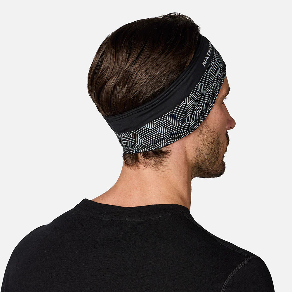 Nathan Hypernight Reflective Headband. Black/Hex.