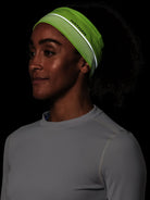 Nathan HyperNight Reflective Headband, Hi Vis Yellow/Geo Print.