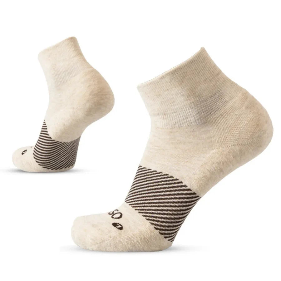 OS1st Wicked Comfort Merino Quarter Crew Socks. Tan.