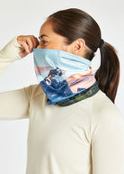 Women's Oiselle Fleece Gaiter in Gold Creek Pond.