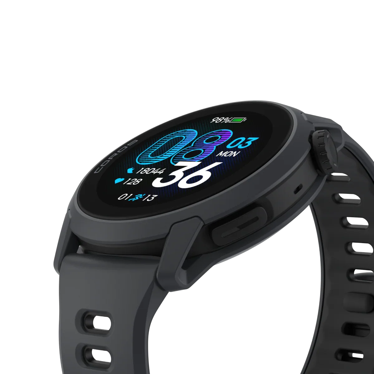 COROS PACE 4 GPS sports watch in Black with silicone band rear view