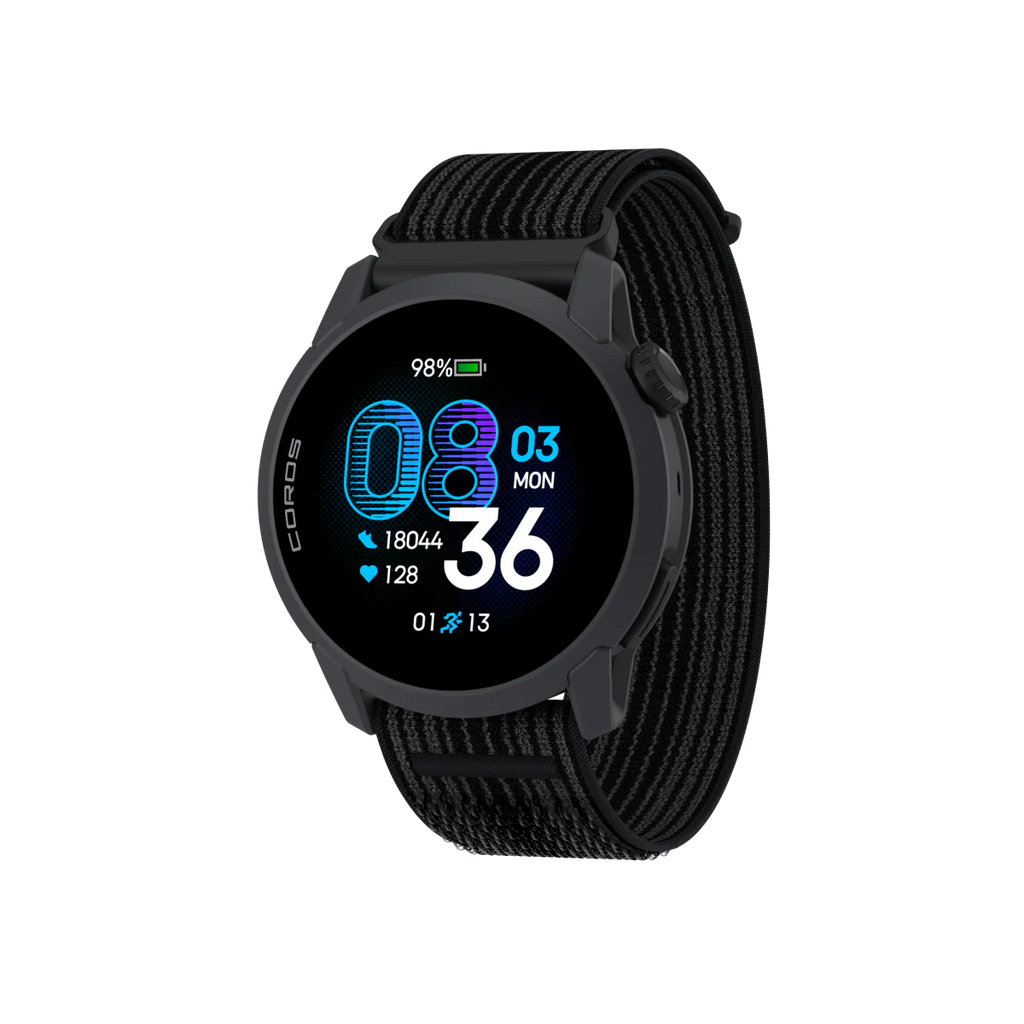 Coros Pace 4. Black. Nylon band.
