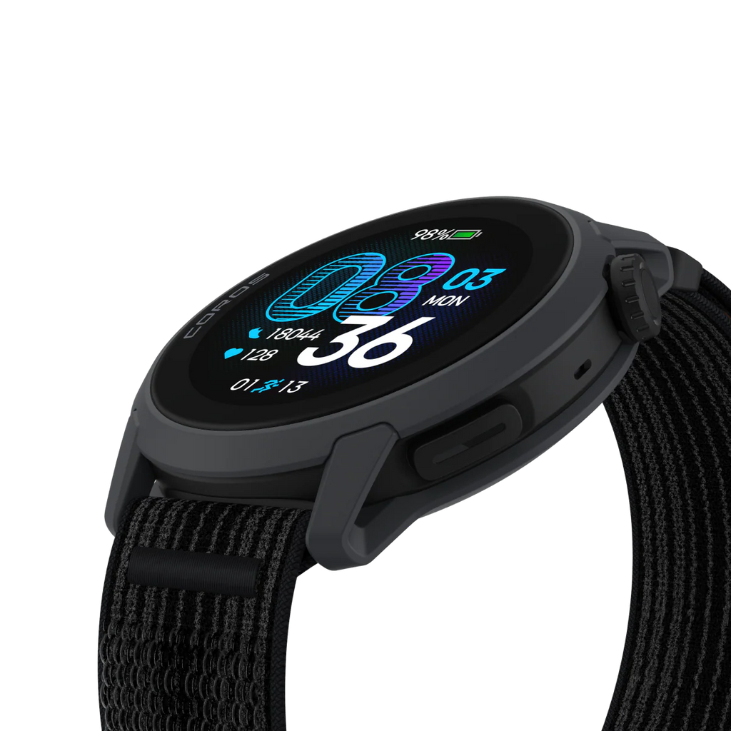 Coros Pace 4. Black. Nylon band.