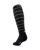 Women's CEP Pro Run Reflective Tall Compression Socks. Black.