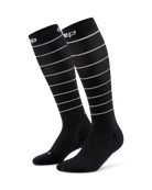 Women's CEP Pro Run Reflective Tall Compression Socks. Black.