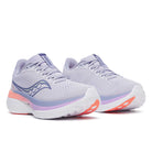 Women's Saucony Endorphin Trainer. Aster/Marine. Lateral view.