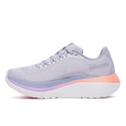Women's Saucony Endorphin Trainer. Aster/Marine. Medial view.