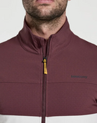 Men's Saucony Bluster Jacket. Brown/White. Front view.
