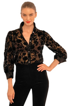 Gretchen Scott | Velvet Floral Burnout Juliettee | Women's | Black