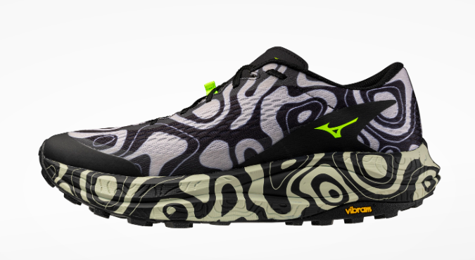 Mizuno Neo Accera. Black/White pattern. Lateral view.
