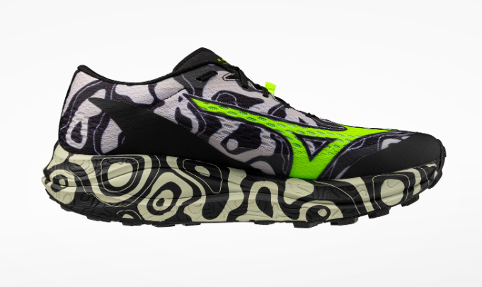 Mizuno Neo Accera. Black/White pattern. Medial view.