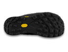 Women's Topo Athletic Revive in Black/Black, outsole view.