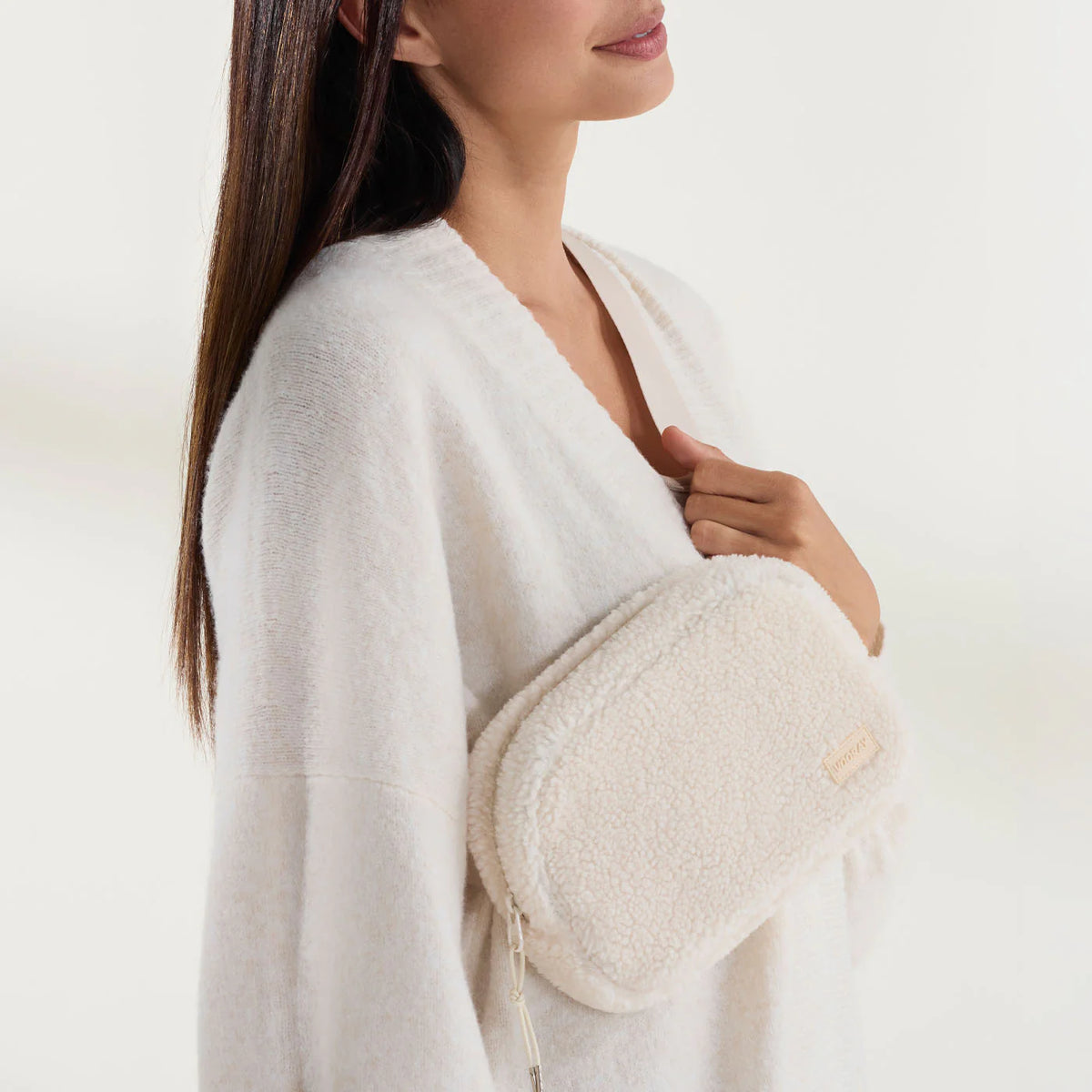 Vooray Quinn Belt Bag Cream Sherpa