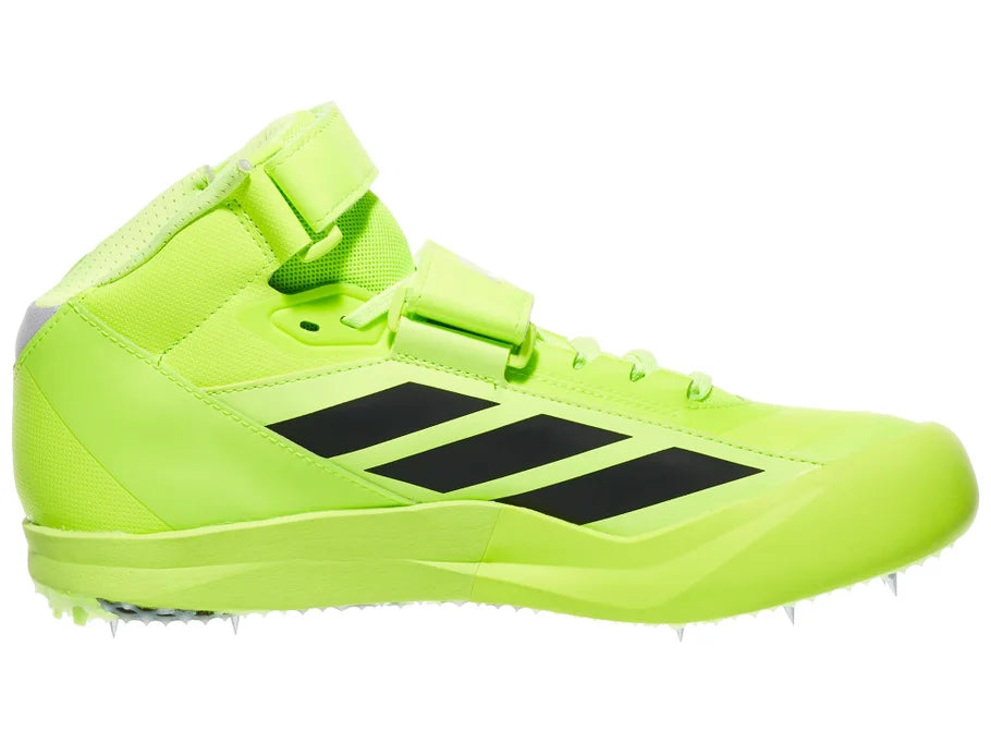 Adidas Adizero Javelin. Yellow. Medial view.