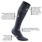 CEP All Day Merino Compression Tall Sock Women's Dark Blue