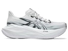 Asics Superblast 3. White upper. White midsole. Lateral view.