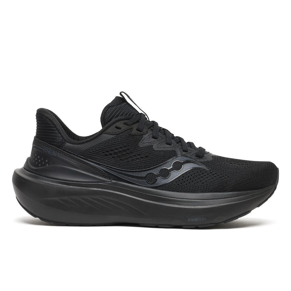 Saucony Echelon 11 women's running shoe in Triple Black, lateral view