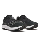 Saucony Kilkenny XC 10 in Black/White – lateral view.