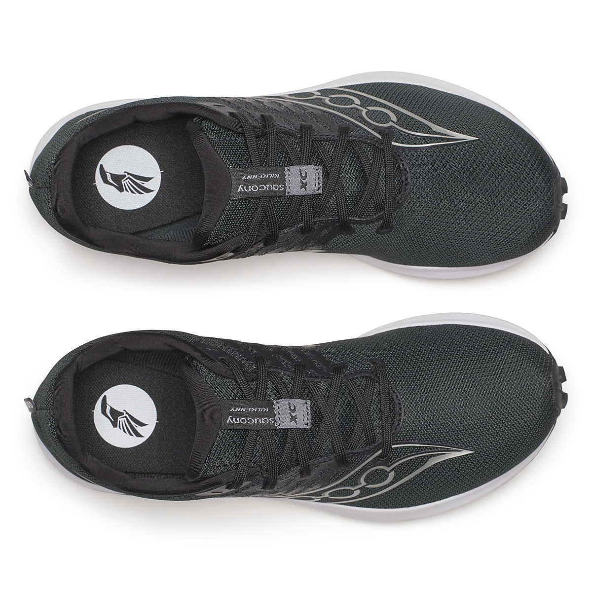 Saucony Kilkenny XC 10 in Black/White – top view.