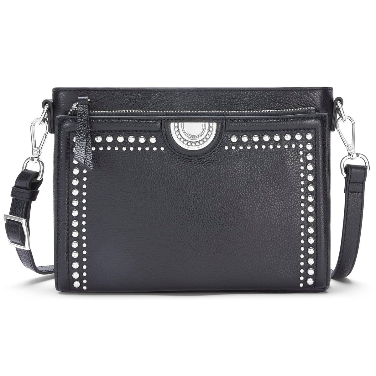 Brighton Jordyn Cross Body Organizer Bag in black leather