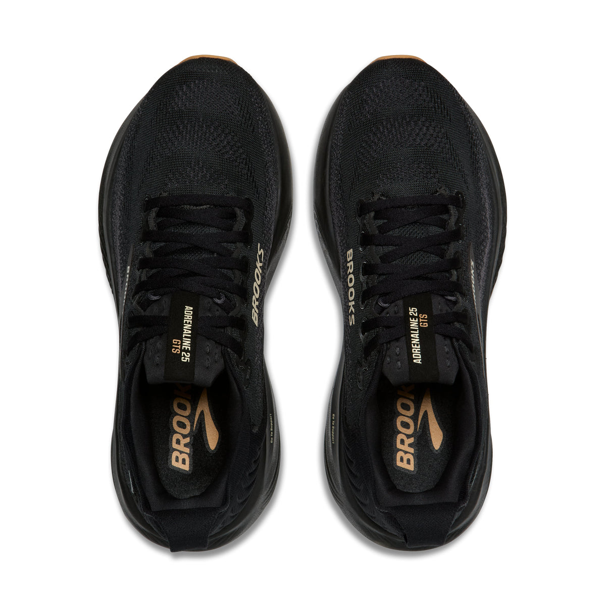 Men's Brooks Adrenaline GTS 25 in Black/Biscuit – angle view