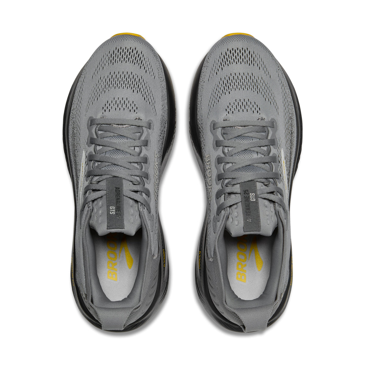 Men's Brooks Adrenaline GTS 25 in Primer Grey/Ebony/Jasmine – top view