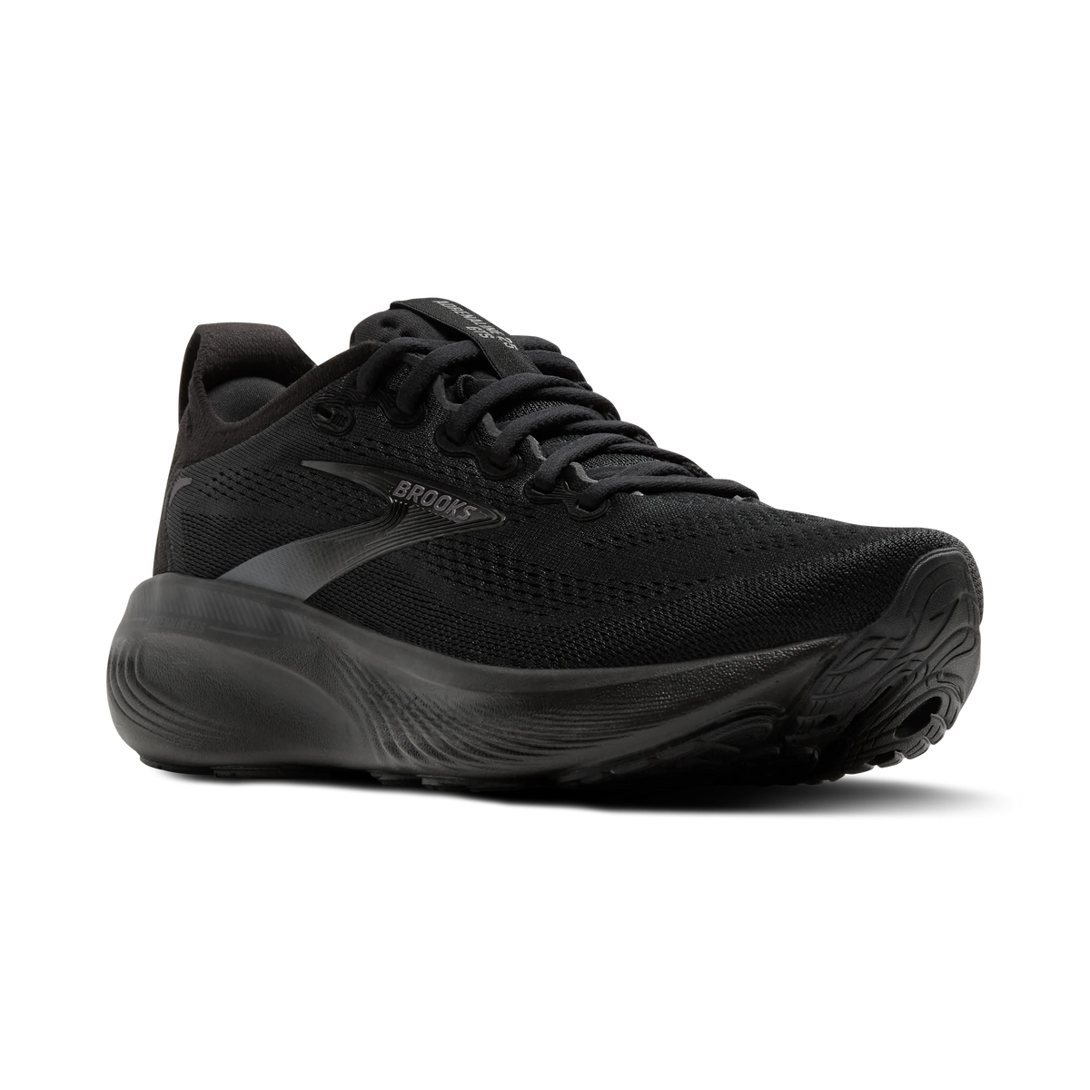 Women's Brooks Adrenaline GTS 25 in Black/Black/Ebony – angle view