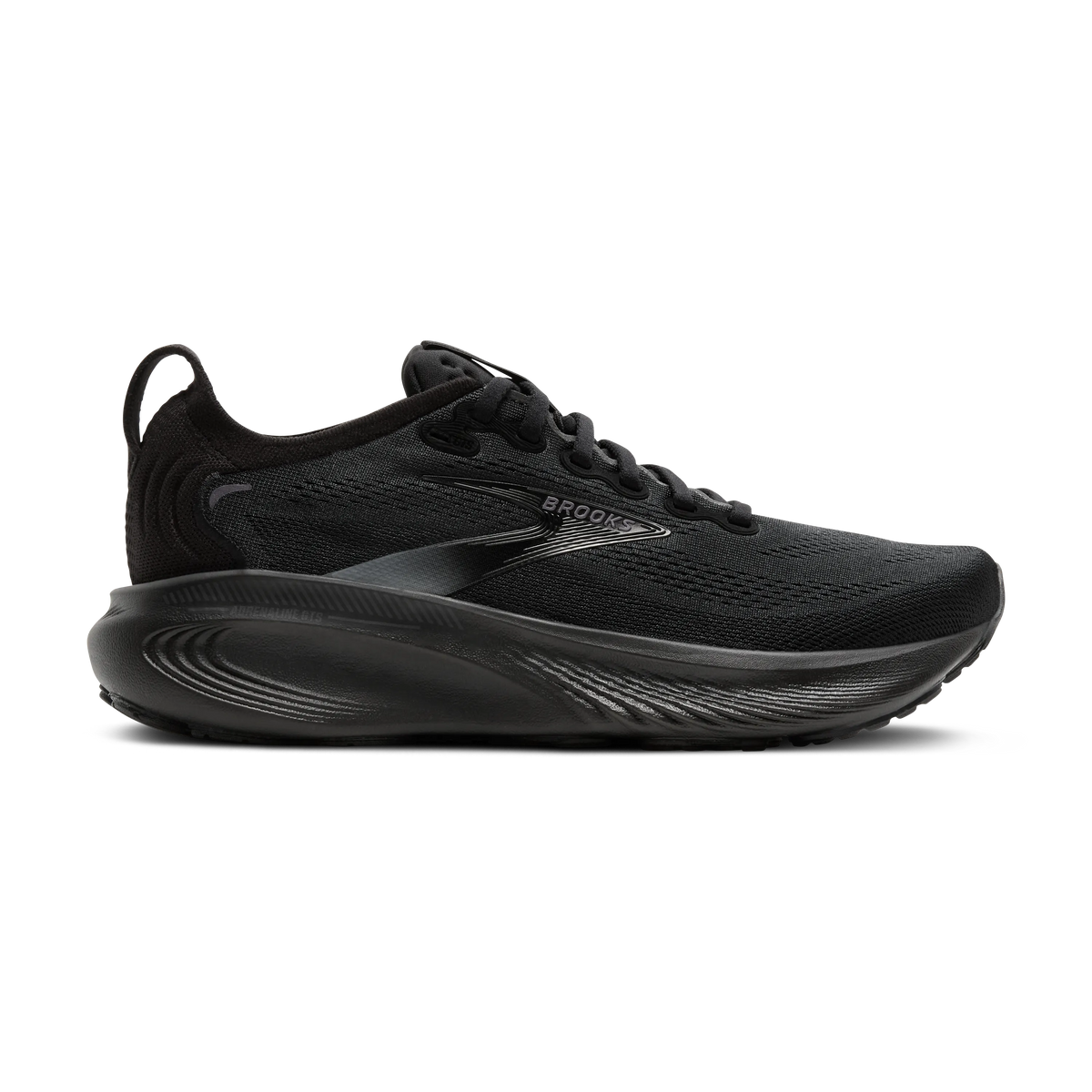 Women's Brooks Adrenaline GTS 25 in Black/Black/Ebony – lateral view