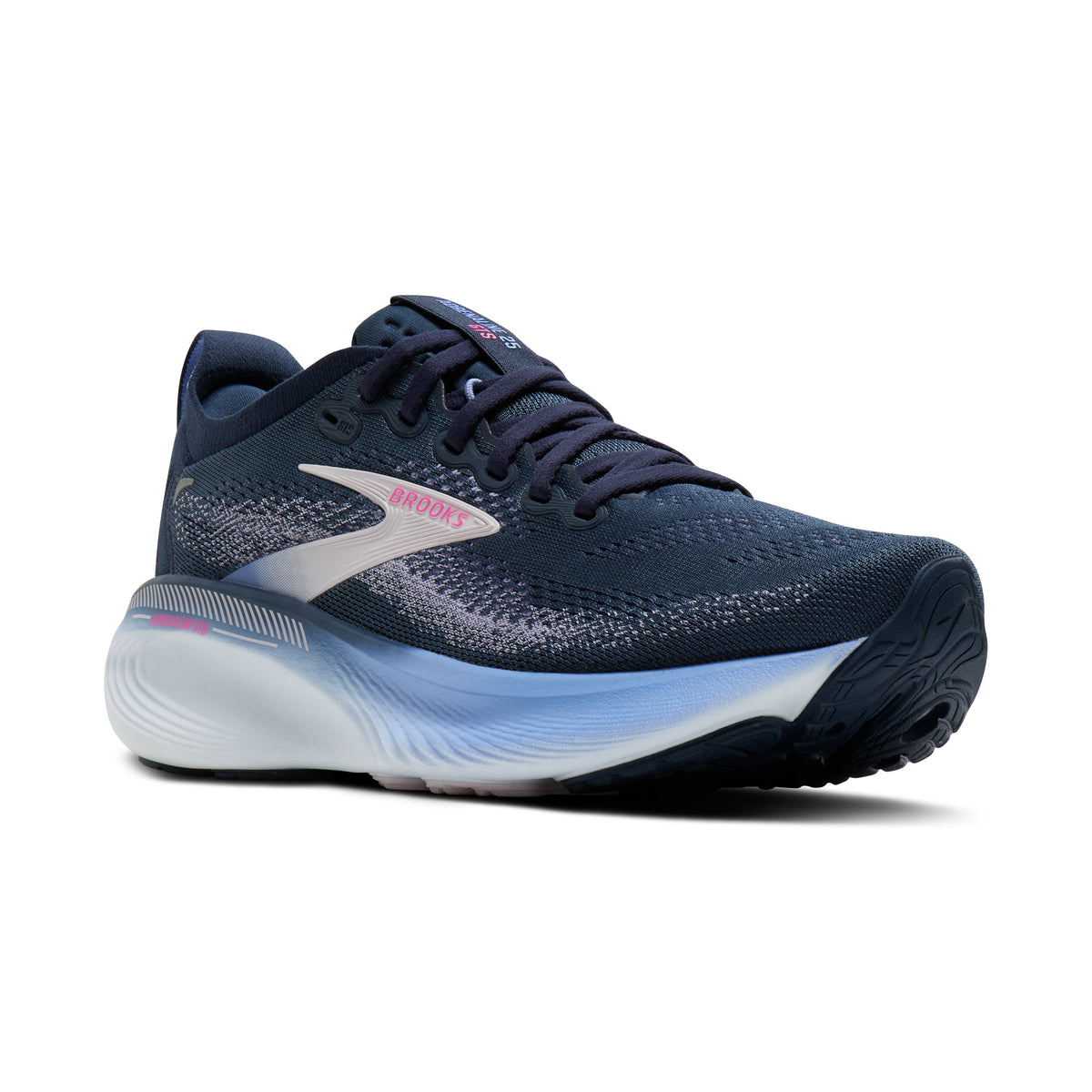Women's Brooks Adrenaline GTS 25 in Spellbound/Blazing Bell/Pink – angle view