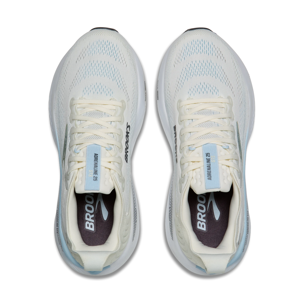 Women's Brooks Adrenaline GTS 25 in Star White/Nantucket/Chrome – top view