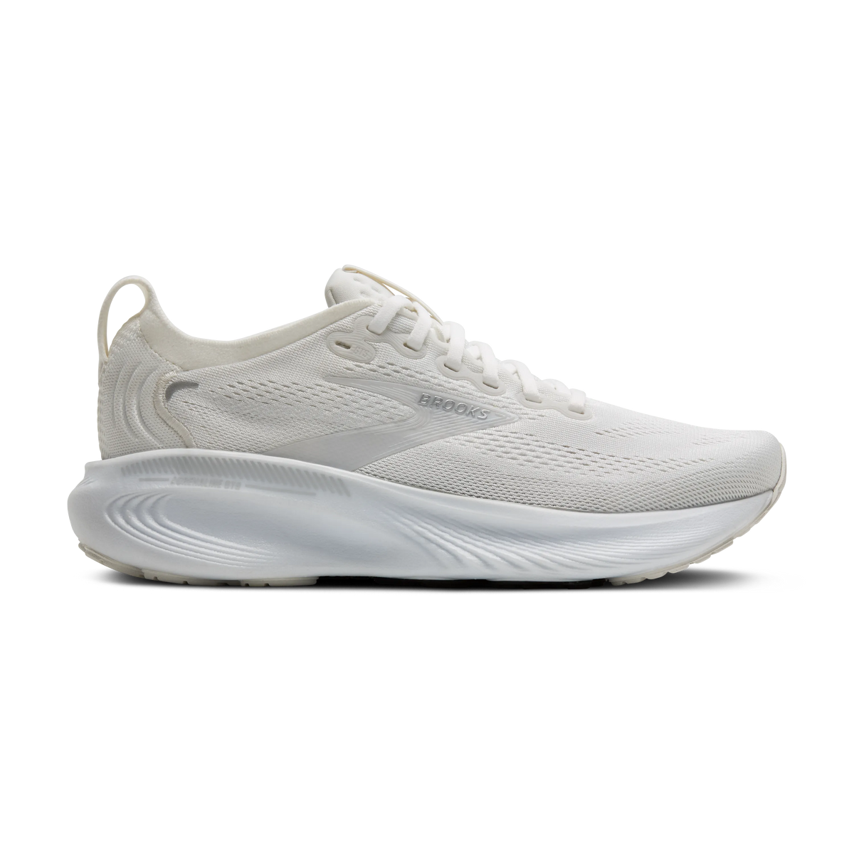 Women's Brooks Adrenaline GTS 25 in White/White/Silver – lateral view