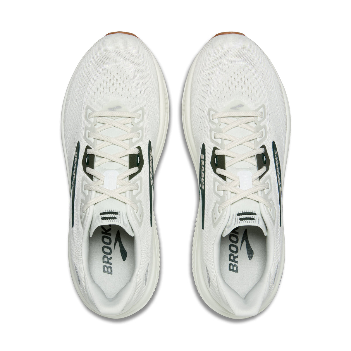 Brooks Ghost 18 men's running shoe in Grey/Spruce/Tan — top view