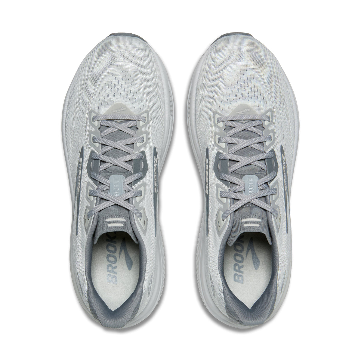 Brooks Ghost 18 men's running shoe in Primer Grey/Oyster Mushroom — top view