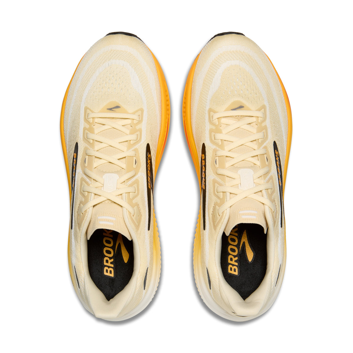 Brooks Ghost 18 men's running shoe in Rutabaga/Tigerlily/Orange — top view